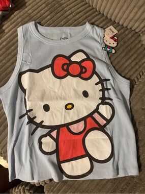 Hello Kitty Light Blue Tank Top with Red Bow & Outfit🪼✨